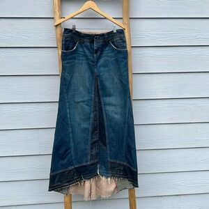 Joie Long Denim Boho Skirt